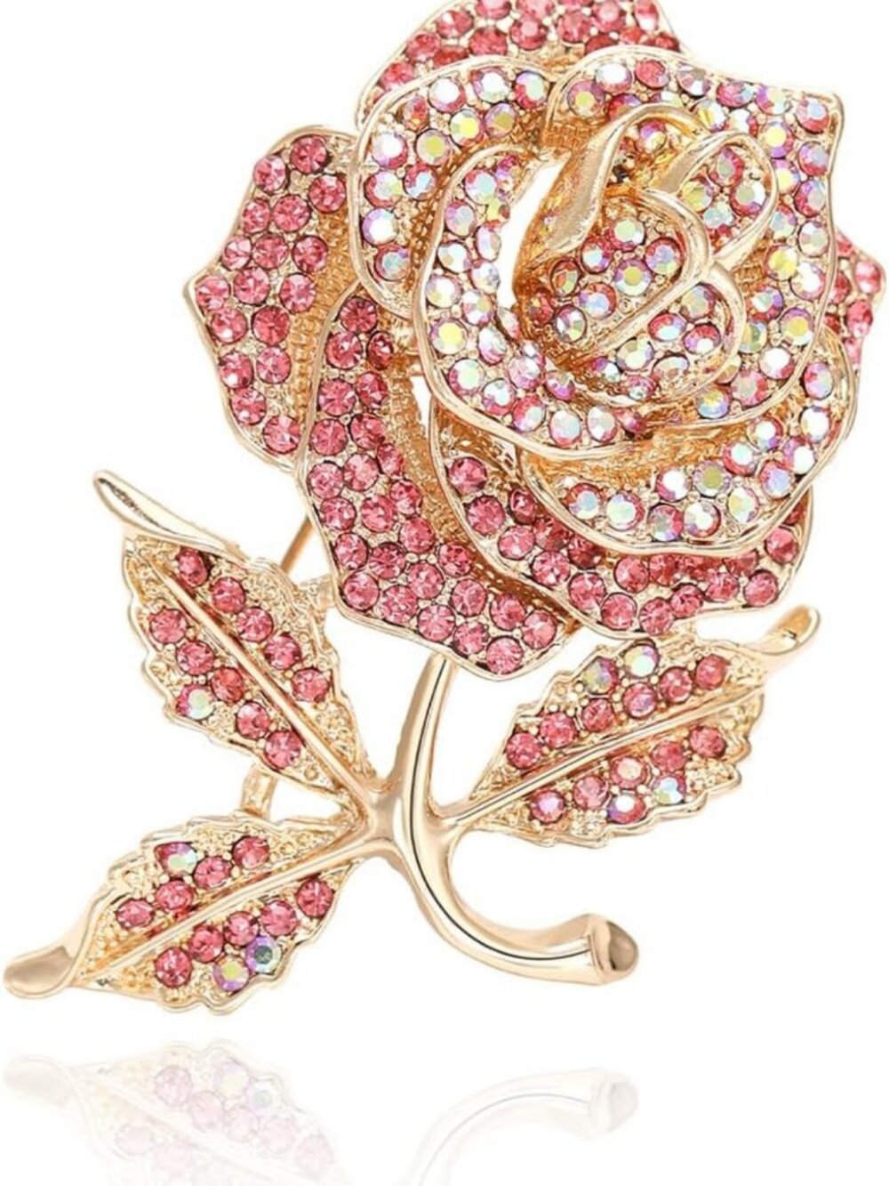 Elegant Flower Crystal Rhinestone Pearl Brooch Pin for Women & Girls Jewelry